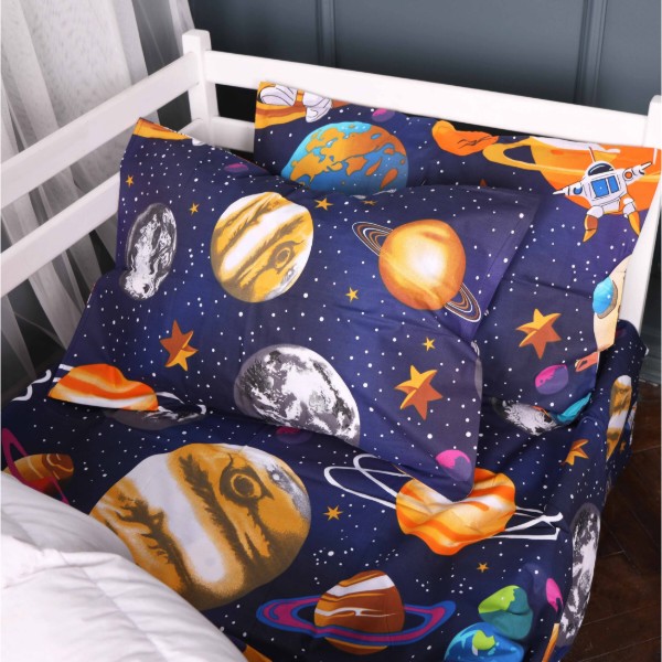 Фото - Комплект постельного белья MirSon Бязь Kids Time 17-0884 Astro World 220х240 (2200012199886)